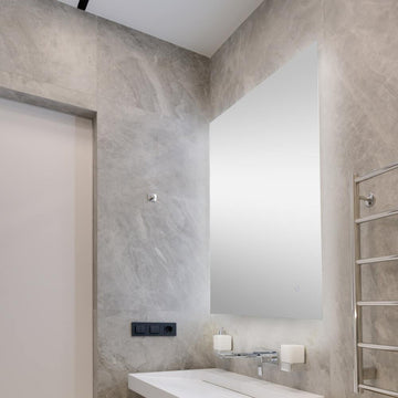 Nora Rectangular Frameless Anti-Fog Aluminum Back-lit Tri-color LED Bathroom Vanity Mirror with Smart Touch Control - JONATHAN Y